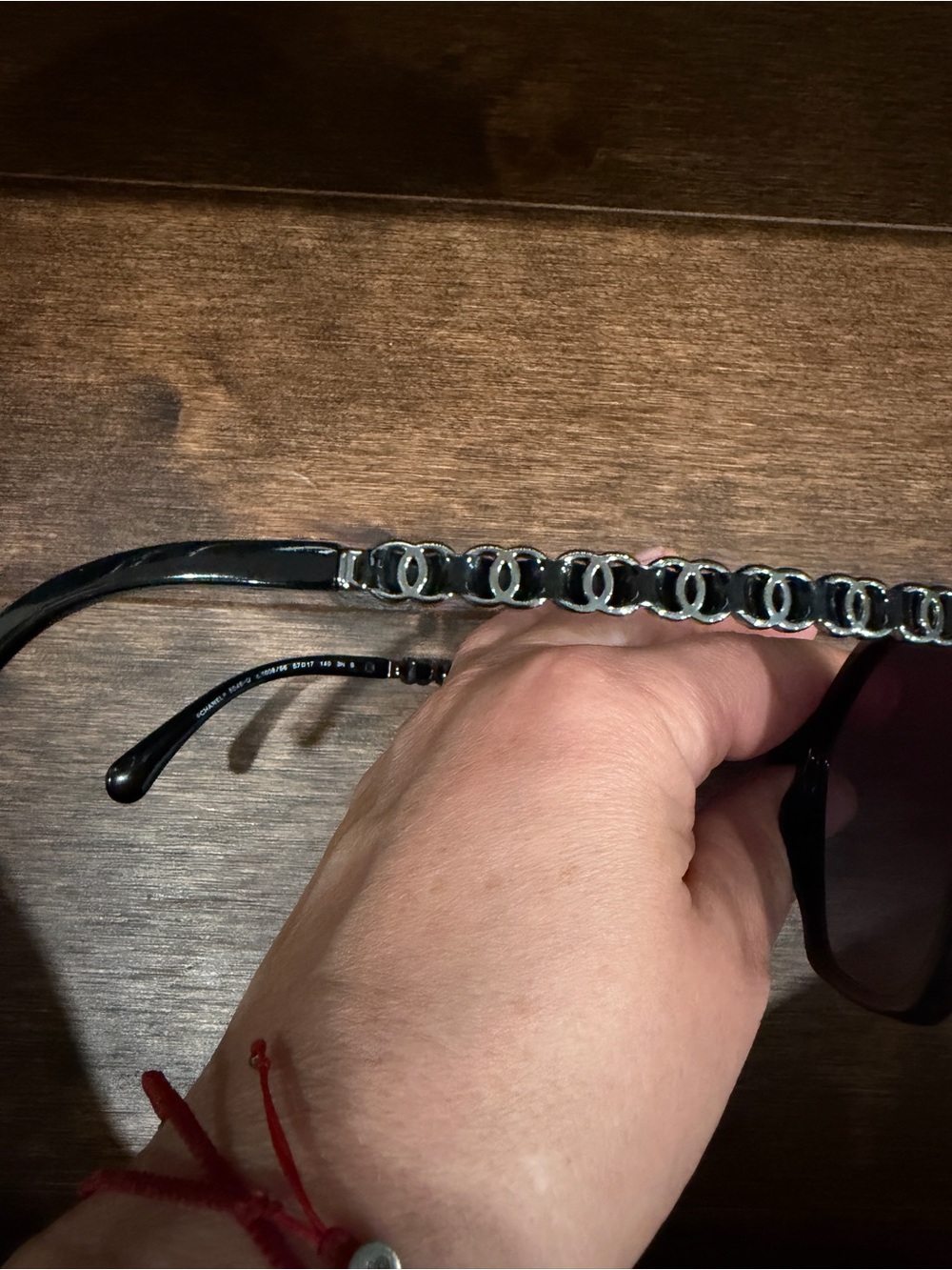 CHANEL Black Glossy Cat-Eye Sunglasses with Logo Accent - Picture 9 of 12